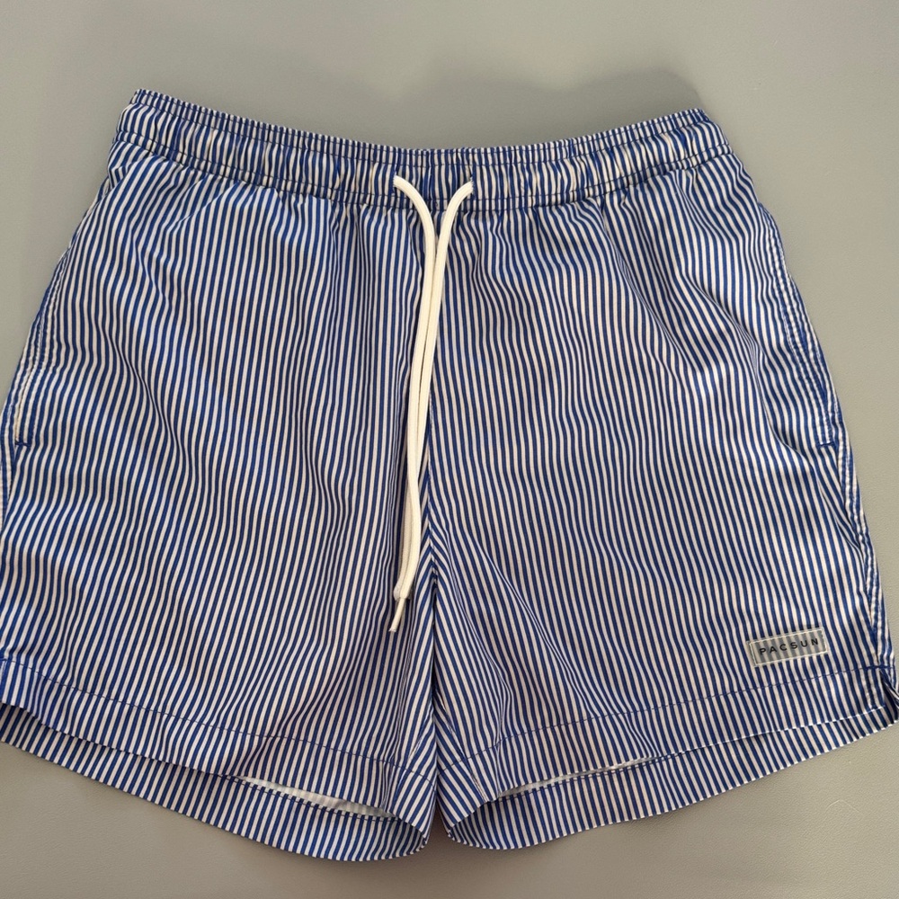 Pacsun Navy and White Swim Shorts